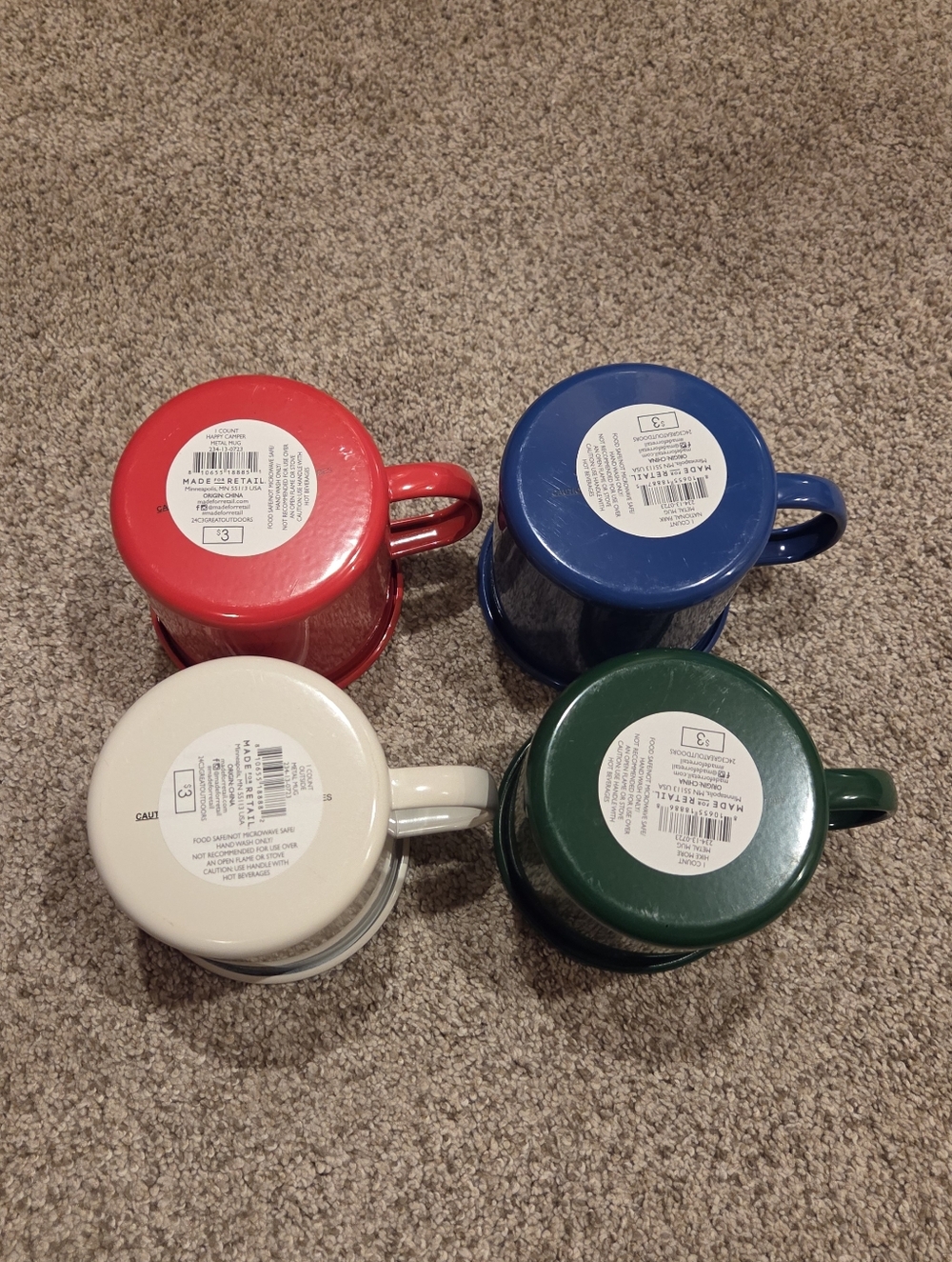 made for retail|set of 4 metal mugs - Picture 5 of 5